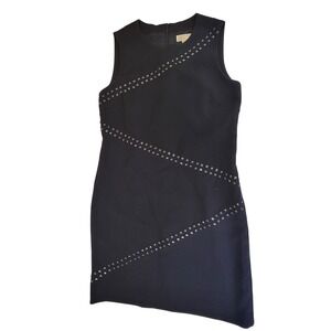 Michael Kors Black Studded Sleeveless‎ Sheath Dress Party Cocktail Womens size 8